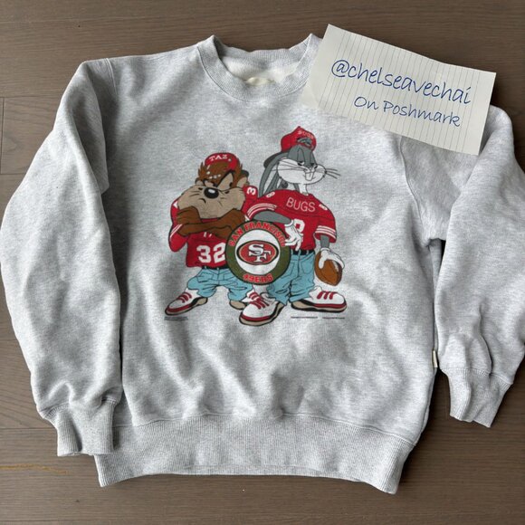 Vintage Taz Looney Tunes San Francisco 49ers Football Crewneck Retro 49ers Shirt - Picture 1 of 2
